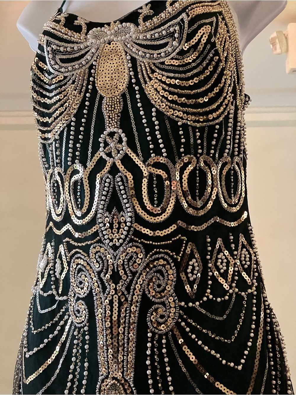 20’s Inspired Sequined Dress Emerald Green XS-S - Picture 6 of 9